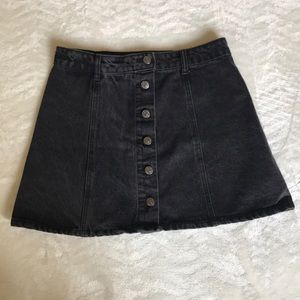Black denim skirt